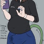 Inflated futa Sam trying to sell a phone 25 Patreon sketch SamsungSam rule34 futa futanari inflation hentai nsfw