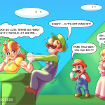 Daisy vs Luigi armwrestling1 by ikiemo23xxx