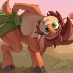 elora spyro spyro series highres 1girl animal ears breasts deer ears deer tail faun green eyes hanging breasts large breasts nature nipples nude red eyes short hair smile tail