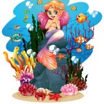 the mermaid is in the aquarium by yagigoya