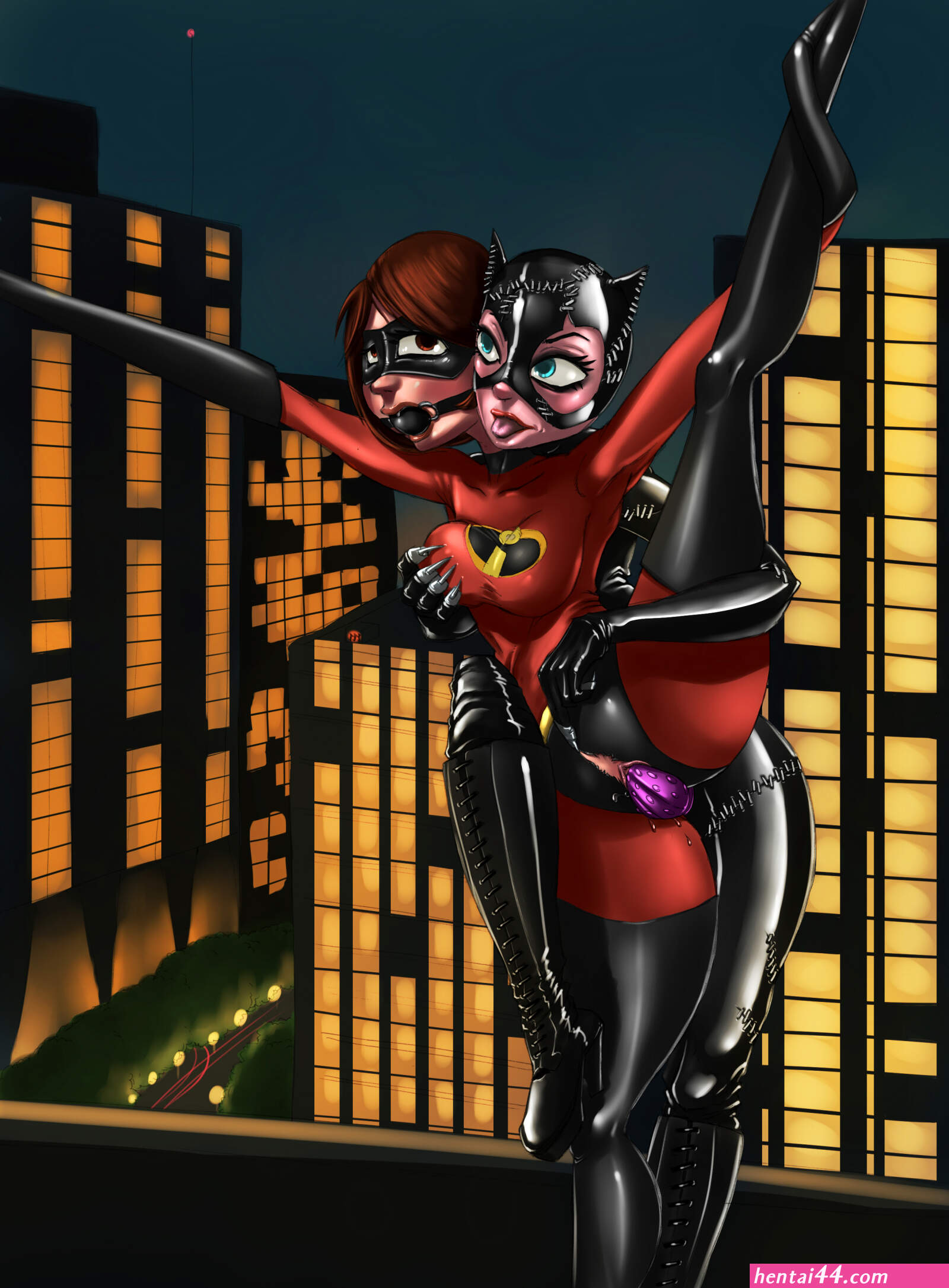 Bondage female catsuit comic