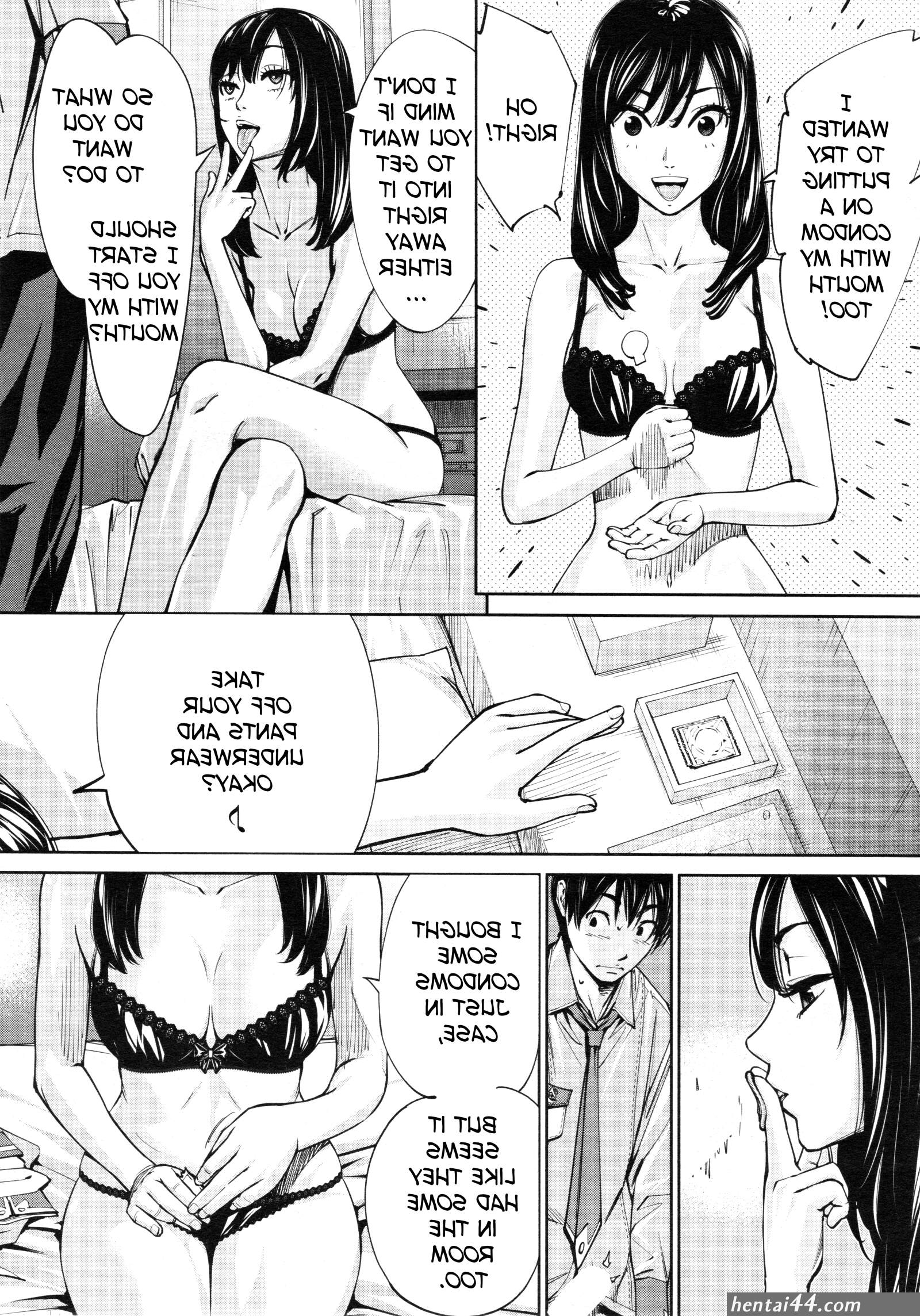 Putting condom on with mouth hengai
