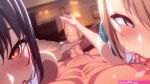 Asuna and Karin nipple licking handjob