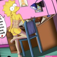 Sexy Lisa Simpson grown up into sweetie so even Bart wants to examine with her again and again