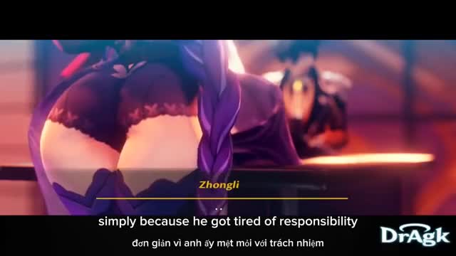 (60 FPS) Raiden Shogun gets put in her place by Zhongli [Dragk] [Viet subbed]