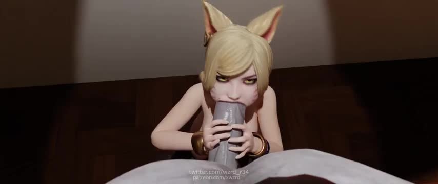 Ahri’s First Time Sucking Monster Cock