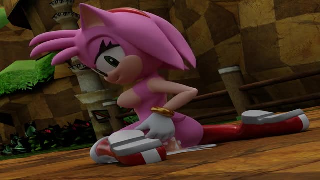 Amy Rose riding a dildo