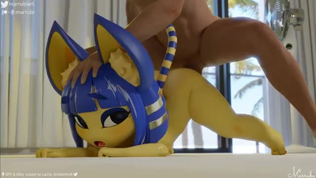 Ankha Cat-Stretching