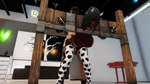 Black trans trapped and being fucked in the ass while cumming