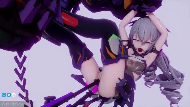 Bronya is masturbated by mechas – AKT