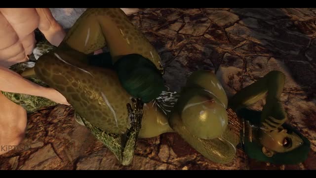 Busty Luscious Babes Get Covered in Hot Dragonborn Cum Part 2