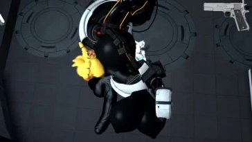 Chica and Loona fuck GLaDOS
