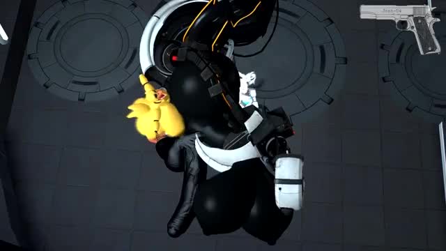 Chica and Loona fuck GLaDOS
