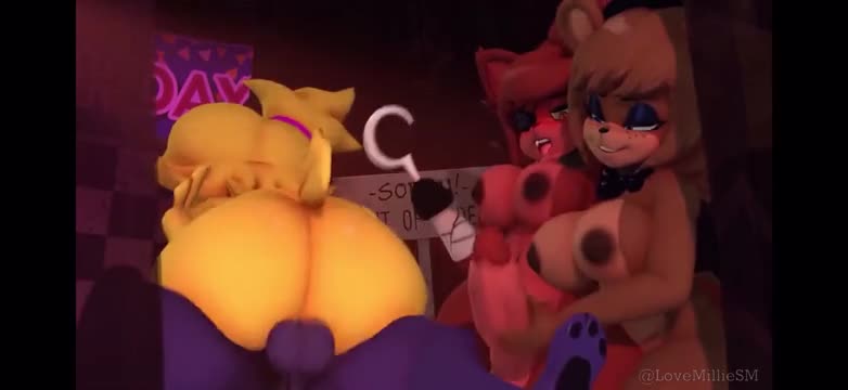 Chips and Ferdina have fun with futa Bonnie and Foxy