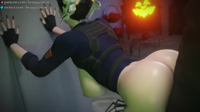 Chun Li gives a Halloween "treat" to her favorite student (black) [Bouquetman]
