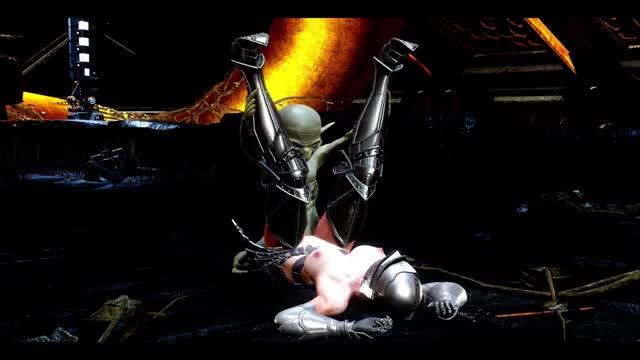 Female Knight raped by a Goblin