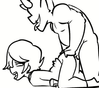 Femboy creamed by monster man