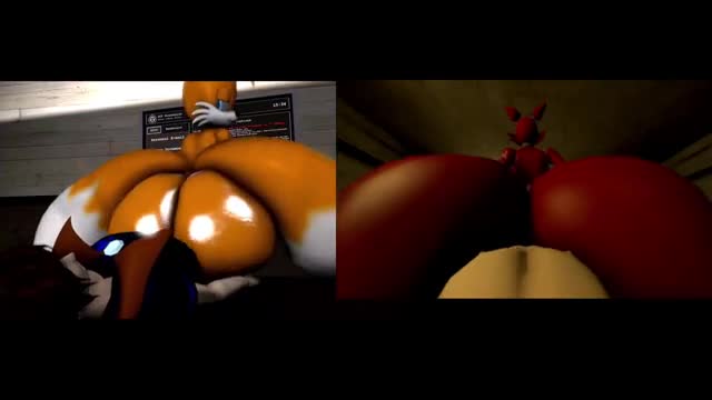 Foxy and tails anal fart cum