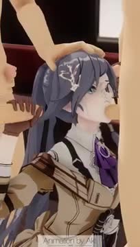 Fu Hua sucking lots of cocks.