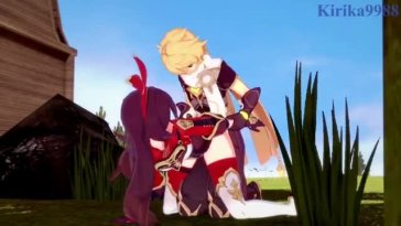Genshin Impact – Amber fucks with Aether
