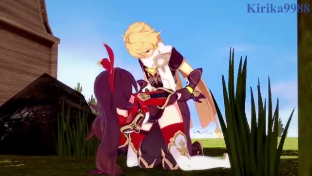 Genshin Impact – Amber fucks with Aether
