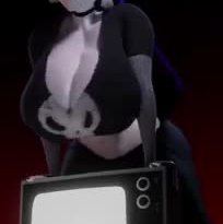 Goth girl moving her huge tits