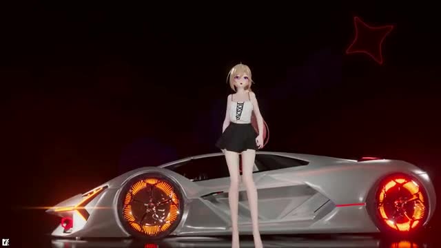 Hentai Mmd Dance Front Car 3D Undress Ponytail Longhair Purple Eyes