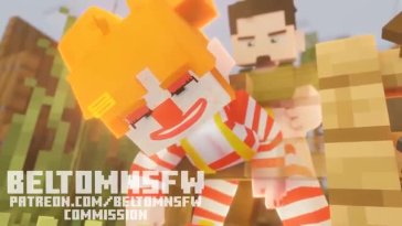 MInecraft Clown stuck in fence (beltomNSFW)