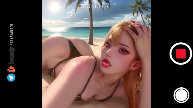 Marin relaxes on the beach