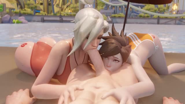 Mercy and Tracer suck dick (Bleached)