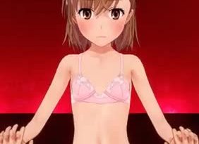 Misaka riding with bra gif