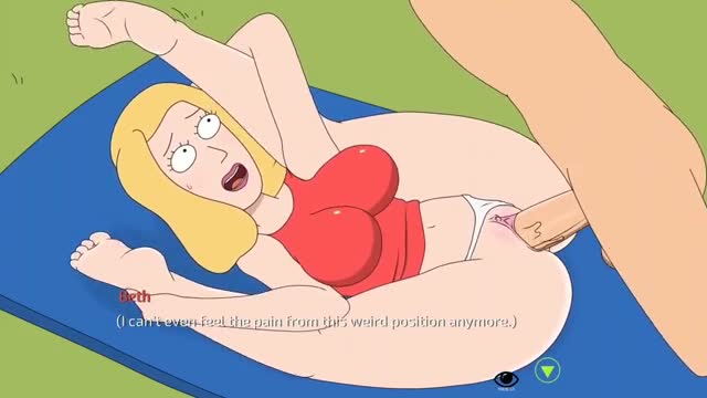 Morty fuck his mom while she stretching outdoors