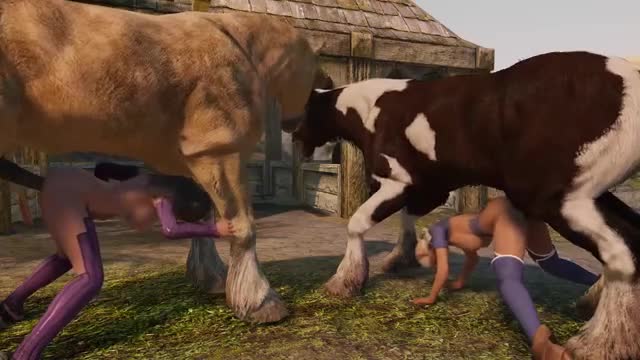 Olga & Cloe are obsessed with horse cocks (Kuroinu)