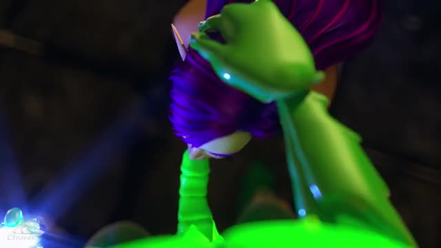 Purple Haired Busty Elf Sucks Off Weird Green Dude