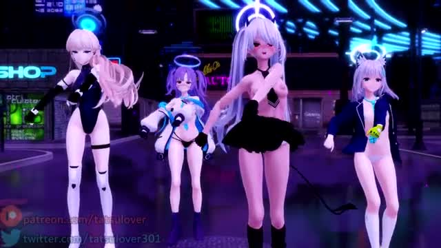 【R-18 MMD】BLACKPINK – Shut Down – Shiroko – Yuuka – Iori – Toki