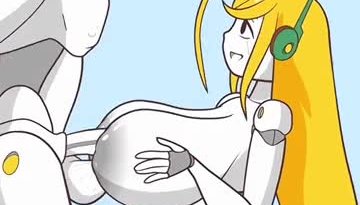 Robot Girl tit fuck with massive boobs