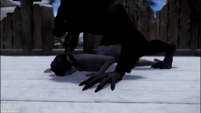 Skyrim – Busty elf Lured the Werewolf to Mate