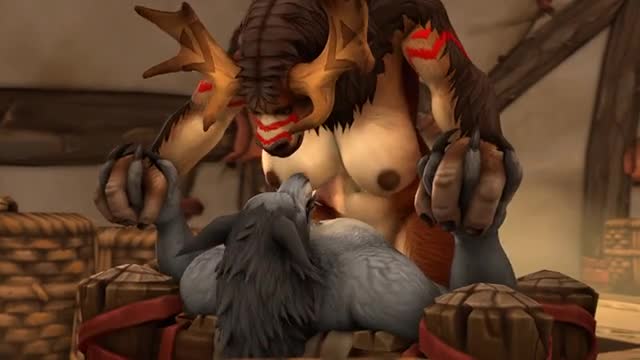 Tauren rides a worgen cock