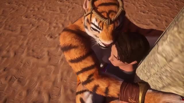 Tigress dominates human