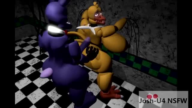 Whithered Chica penetrated by Withered Bonnie