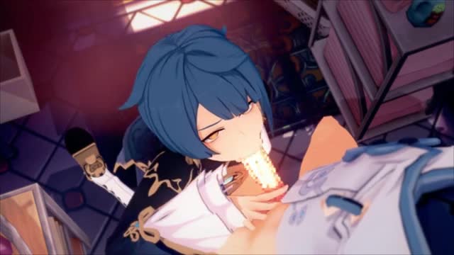 Xingqiu Gave Chongyun A Blowjob (Clothed Version) [:D]