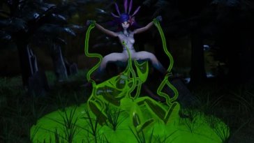 Zac playing around with neeko in the forest