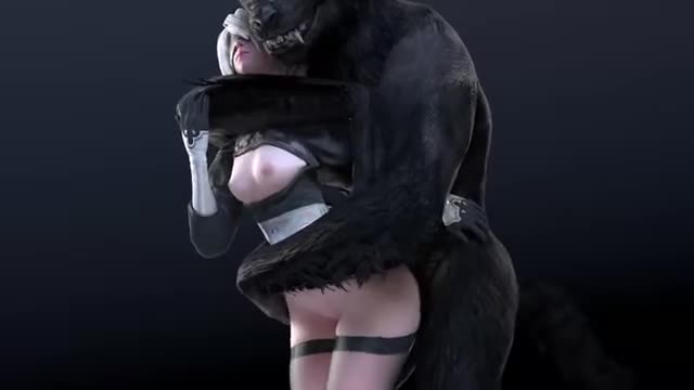 2B fucked by a werewolf