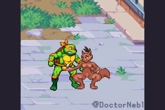3 ninja turtles and only 2 holes from a furry…