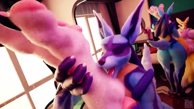 "Lucario licks Renamon’s paws~!" Sound Version [PictiSculpts] (MagicalMysticVA Voice)