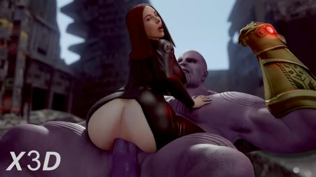 [4k] Black Widow Rides Thanos Cowgirl Style [Sound]