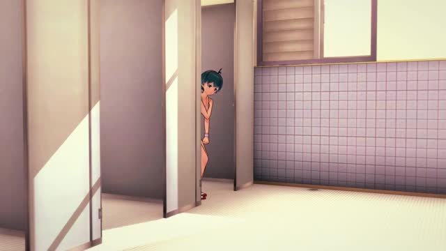 Almost naked girl pissing in men’s bathroom