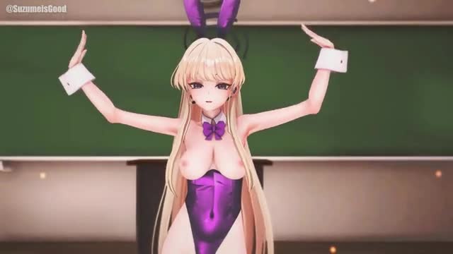 Asuma Toki Blue Archive Sex & Dance Hentai Bunny Style Playboy MMD 3D Purple Clothes