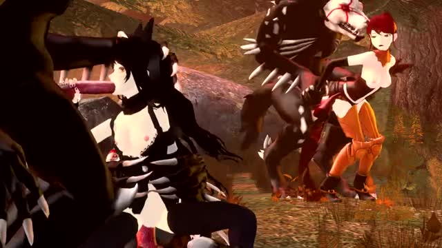 Blake and Pyrrha raped by beowolves