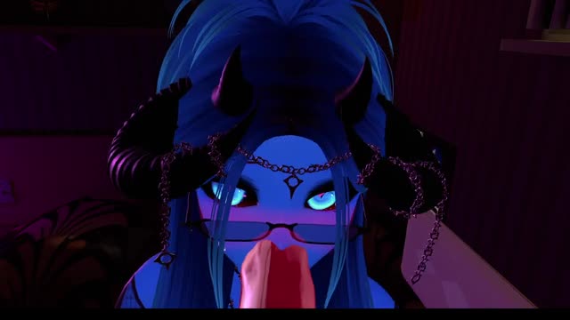 Blue Succubus Giving a Blow job and ass shaking~